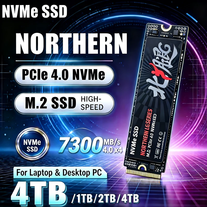 M.2 Nvme 4Tb Pcie 4.0 Ssd - High‑Speed 7300MBs，Original BTXL M.2 NVMe SSD