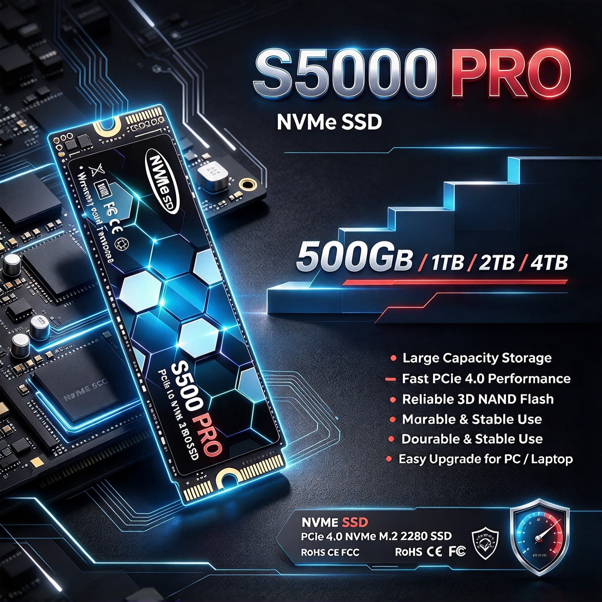 S5000 PRO M.2 PCIe 4.0 NVMe SS - огляд і ціна M.2 Nvme 4Tb Pcie 4.0 Ssd