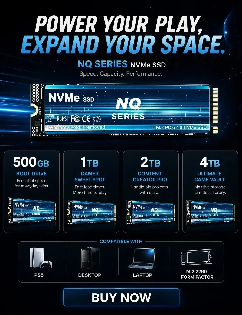 NQ SERIES NVME SSD 2TB/4TB NVM - огляд і ціна M.2 Nvme 4Tb Pcie 4.0 Ssd
