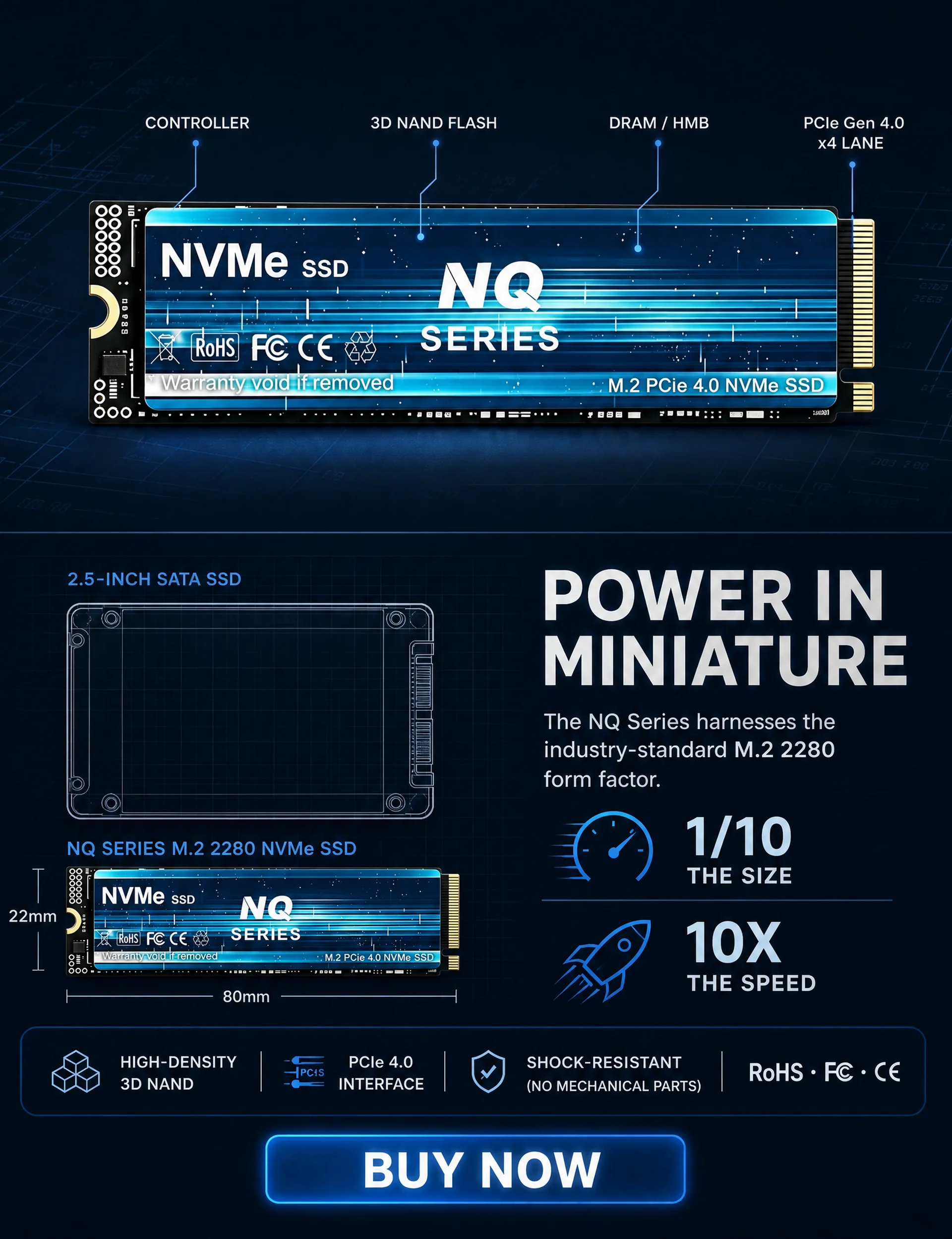 Internal Drive NQ Series NVMe  - огляд і ціна M.2 Nvme 4Tb Pcie 4.0 Ssd