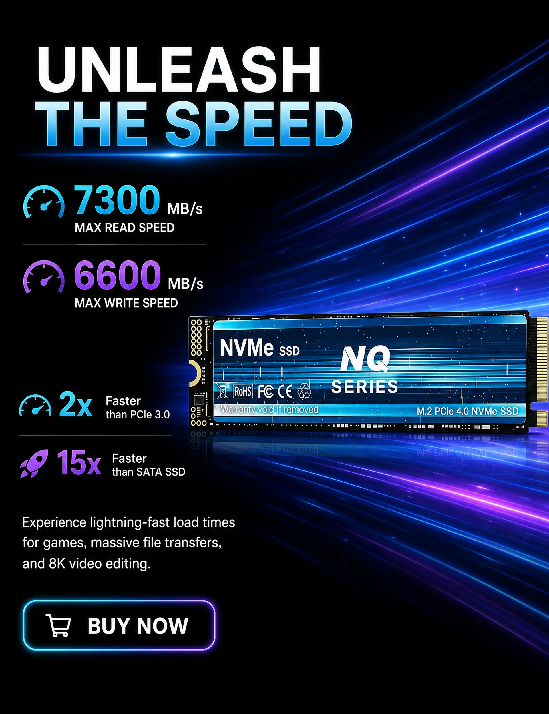 7300MB/s NQ Series PCIe 4.0 NV - огляд і ціна M.2 Nvme 4Tb Pcie 4.0 Ssd