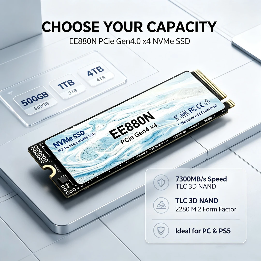2026New EE880N High Speed 7300 - огляд і ціна M.2 Nvme 4Tb Pcie 4.0 Ssd